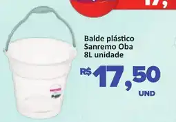 Balde plástico Sanremo Oba unidade
