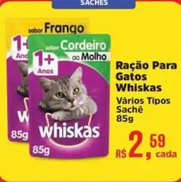 Supermercados Mateus Ração Para Gatos Whiskas Vários Tipos Sachê oferta