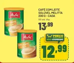 Cooper Café com leite solúvel melitta cada oferta