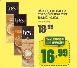Cooper Cápsula de café 3 corações oferta