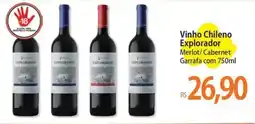 Atacadão Vinho Chileno Explorador oferta