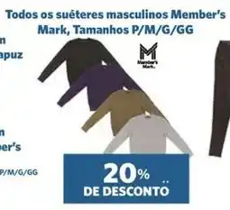 Sam's Club Todos os suéteres masculinos Member's Mark, Tamanhos P/M/G/GG oferta