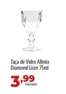 Akki Atacadista Taça de Vidro Allmix Diamond Licor oferta