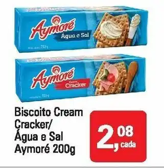 Mineirão Atacarejo Biscoito Cream Cracker/ Agua e Sal Aymore 200g oferta