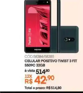 Schumann Celular Positivo Twist 3 Fit S509c 32gb oferta