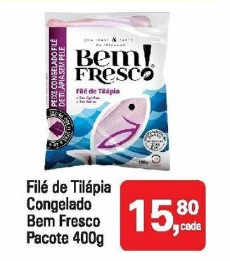 Mineirão Atacarejo File de Tilapia Congelado Bem Fresco Pacote 400g oferta
