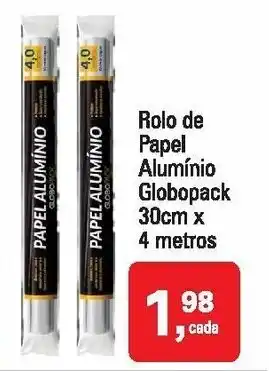 Rolo de Papel Aluminio Globopack 30cm x 4 metros