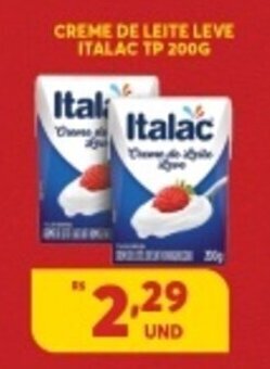 Atacadão Centro Sul Creme de Leite Leve Italac Tp 200g oferta