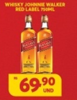Atacadão Centro Sul Whisky Johnnie Walker Red Label 750ml oferta