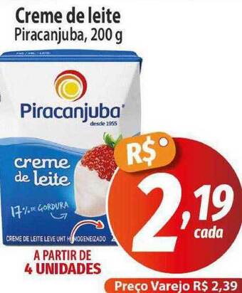 Supermercado Bem Barato Creme De Leite Piracanjuba 200g oferta