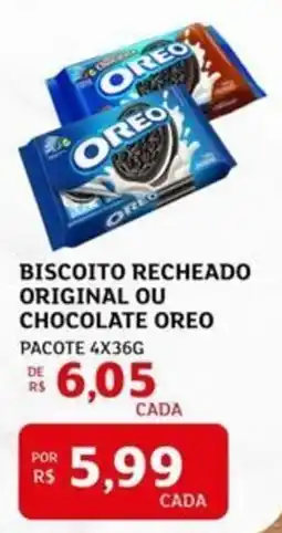 Assaí Atacadista Biscoito recheado original ou chocolate oreo oferta
