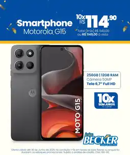 Lojas Becker Smartphone Motorola G15 oferta