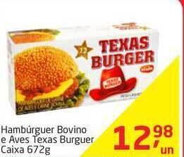 Tenda Atacado Hambúrguer Bovino E Aves Texas Burguer Caixa 672g oferta