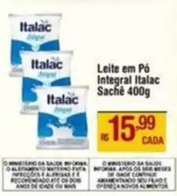 Max Atacadista Leite em Pó Integral Italac Sache oferta
