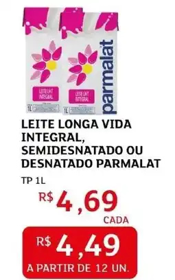Assaí Atacadista Leite longa vida integral, semidesnatado ou desnatado parmalat oferta