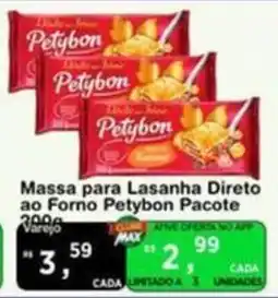 Max Atacadista Massa para Lasanha Direto ao Forno Petybon Pacote oferta