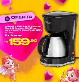 Casa e Vídeo Cafeteira Elétrica 18 Xícaras Black & Decker CM15 com Jarra Inox Preta e Prata 127V oferta