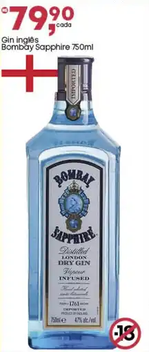 Frangolândia Gin ingles Bombay Sapphire oferta