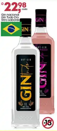 Frangolândia Gin nacional Gin Tudo DryGin nacional Gin Tudo Dry 1litro sabores sabores oferta
