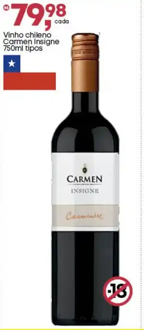 Frangolândia Vinho chileno Carmen Insigne tipos oferta