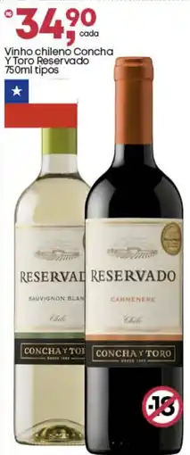Frangolândia Vinho chileno Concha Y Toro Reservado tipos oferta