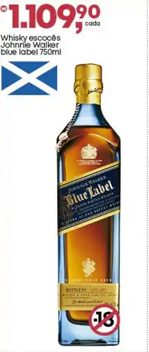Frangolândia Whisky escocês Johnnie Walker blue label oferta