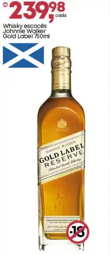 Frangolândia Whisky escocês Johnnie Walker Gold Label oferta