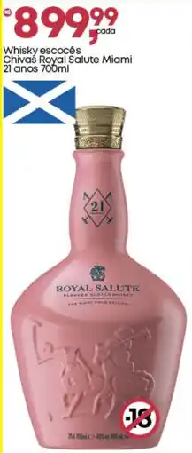 Frangolândia Whisky escocês Chivas Royal Salute Miami 21 anos oferta