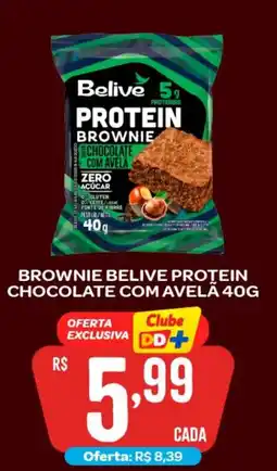 Atacadão Dia a Dia Brownie belive protein chocolate com avelä oferta