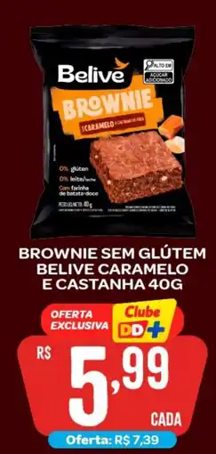 Atacadão Dia a Dia Brownie sem glútem belive caramelo e castanha oferta