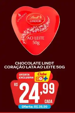 Atacadão Dia a Dia Chocolate lindt coração lata ao leite oferta