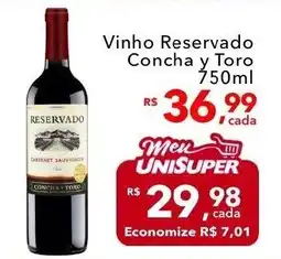 UniSuper Vinho Reservado Concha y Toro oferta