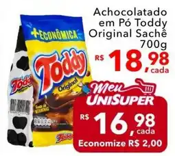 UniSuper Achocolatado em Pó Toddy Original Sachê oferta