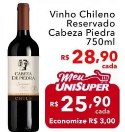 UniSuper Vinho Chileno Reservado Cabeza Piedra oferta