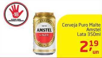 Tenda Atacado Cerveja Puro Malte Amstel Lata 350ml oferta