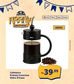 Casa Freitas Cafeteira Prensa Francesa Vidro D'Casa oferta