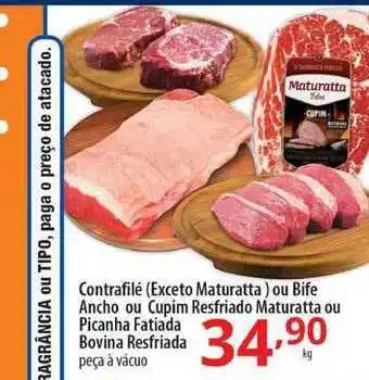 Akki Atacadista Cotnrafilé Ou Bife Ancho Ou Cupim Resfriado Maturatta Ou Picanha Fatiada Bovina Resfriada oferta