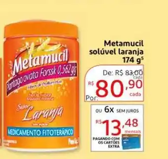 Metamucil Solúvel Laranja 174g