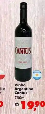 Big Box Vinho Argentino Cantus 750ml oferta