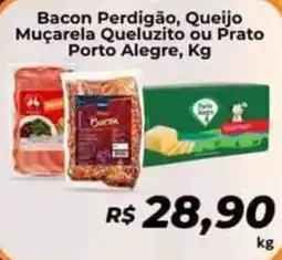 Supermercados Bretas Bacon Perdigão, Queijo Muçarela Queluzito ou Prato Porto Alegre, oferta