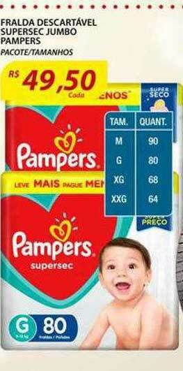 Assaí Atacadista Fralda Descartavel Supersec Jumbo Pampers oferta