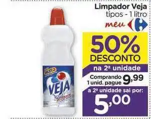 Carrefour Limpador Veja 50% Desconto Na 2a Unidade 1L oferta