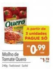 Supermercados Condor Molho de Tomate Quero 240g oferta