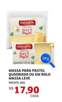 Assaí Atacadista Massa para pastel quadrada ou em rolo massa leve oferta