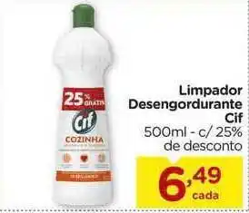 Carrefour Limpador Desengordurante Cif C 25% De Desconto 500ml oferta