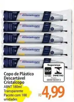 Atacadão Copo de Plástico Descartável Cristalcopo oferta