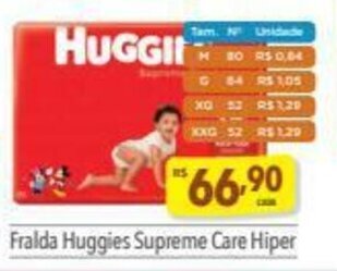 Supermercados Condor Fralda Huggies Supreme Care Hiper oferta