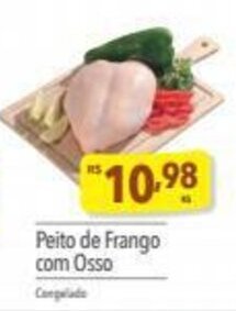 Supermercados Condor Peito de Frango com Osso 1kg oferta