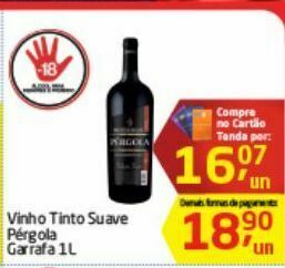 Tenda Atacado Vinho tinto suave pérgola 1l oferta