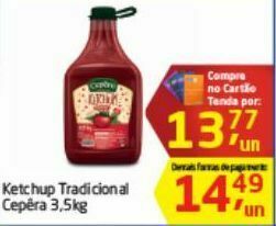 Tenda Atacado Ketchup tradicional cêpera 3.5kg oferta